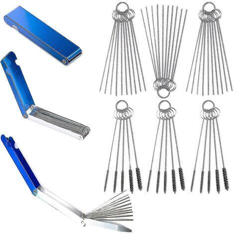 Carburetor Jet Cleaning Set, Burner Jet Cleaner for Cleaning Motorcycle, ATV, Moped, UTV, Welders and Chainsaw Carburetors, Spray Guns, Burner Jets (9-Piece Set) (1/4)