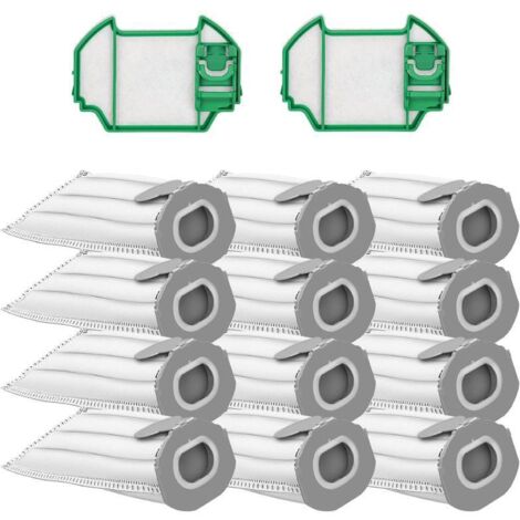 Pack of 12 microfibre bags for Kobold VK7S, VK7 FP7S and FP7-12 vacuum cleaners + 2 motor filters (1/5)