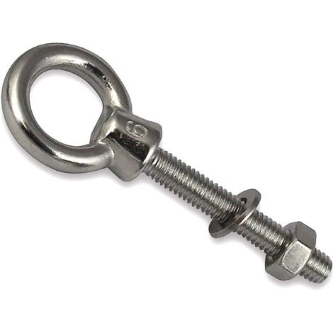 Eye bolt with metric thread in stainless steel A4 V4A Stainless steel M10x100(1pcs) (1/5)