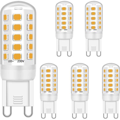 G9 LED Bulb 3W Equivalent to 28W 33W 40W Halogen Bulbs, G9 Led Bulb Warm White 2700K, Led G9 Bulbs, G9 Socket Led Lamp, No Flicker, Non Dimmable, 330LM, AC 220-240V,5 Pack [Energy Class F]