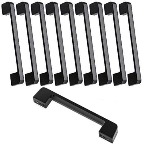 Tinor – Pack of 10 black zinc alloy door handles – T bar style – 160mm center distance – Perfect for cabinets and wardrobes (1/5)