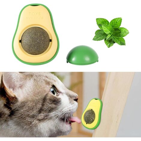 Catnip Ball,Wall-Mounted Catnip Ball,Rotating Catnip Toys,360°Rotating Wall-Mounted Snacks for Cats,Catnip Ball with Balls,Edible Catnip Toys for Cats