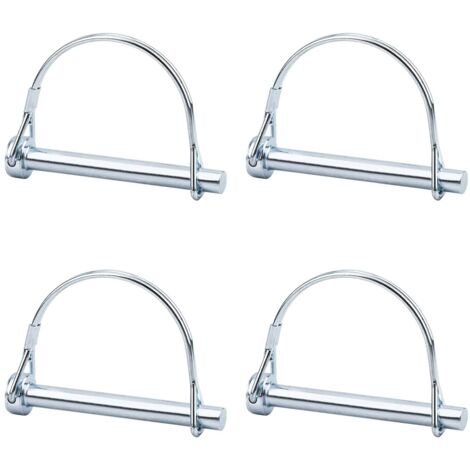 4pcs Safety Locking Pin, 5/16 Inch PTO Lock with Round Retaining Wire for Farm Trailer, Lawn, Garden (1/5)