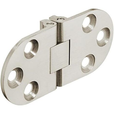 Charnières De Table Pliante - Pour Tables De Cuisine, Machines À Coudre, Mobilier De Bureau, Plateaux De Table Pliante - Charnière Invisible Plate En Métal En Acier Nickelé Mat - 30x65mm - 1 Pièce