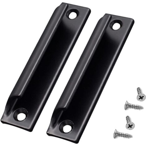 CCYKXA 2pcs Aluminum Alloy Handle  Sliding Door Handle  Balcony Door Handle  Cabinet Drawer Handle  For Windows, Furniture Hardware with Screws（Black）