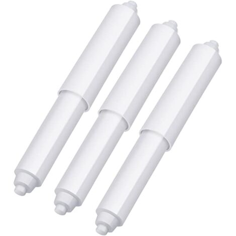 3 Pack Spring Loaded Plastic Toilet Paper Holder Roll (White) (1/5)