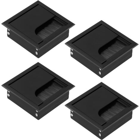 CCYKXA Set of 4 Square Cable Covers 80x80mm - Cable Outlet for Desk - Anodized Aluminum