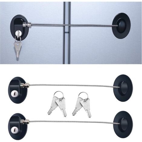 pcs Refrigerator Door Lock, Strong Adhesive, Freezer Door Lock, File Drawer Lock, Child Safety Lock (Black)