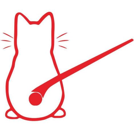 Mignon Kitty Chat Voiture Essuie-Glace Art Autocollant Décor BAnimal Chat Murale Art Décalque De Voiture Fenêtre Loptop Décoration Rouge 2133cm (1/5)