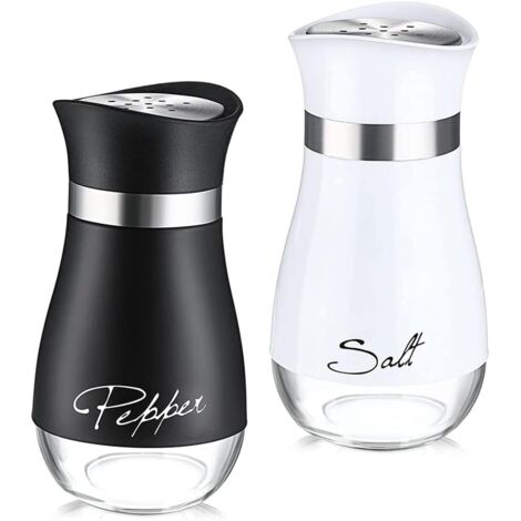 2 Pieces Salt Shaker and Pepper Shaker Spice Dispenser with Adjustable Refillable Seasoning Boxes for Pepper Shakers for Holes (1/5)