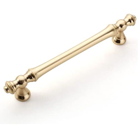 CCYKXA 6 Pcs Brushed Brass Kitchen Cabinet Handles 128mm Zinc Alloy Gold Furniture Handles with Screws, for Desks, Drawers, Cabinets