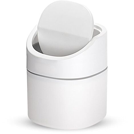 Small Table Trash Can, Mini Kitchen Desktop Trash Can, Desktop Trash Can, Used in Living Room, Bedroom and Office, Plastic Indoor Trash Can (2L) (1/5)