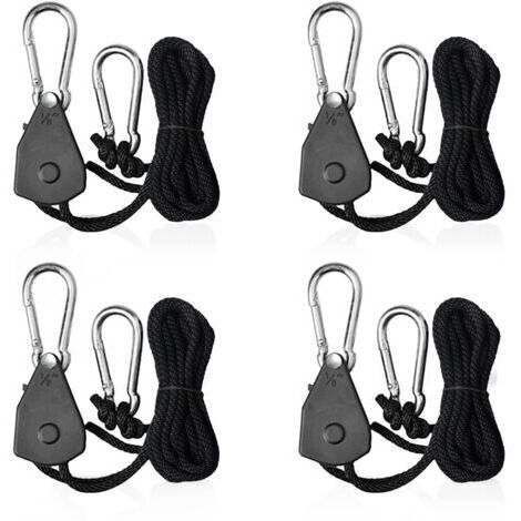 4 pieces adjustable ratchet ropes with 1/8 hook, tensioner, awning, ratchet strap, rope for lamps or plants (1/5)