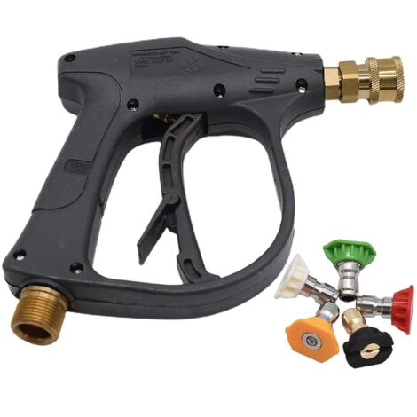 Pressure Washer Gun with 5 Spray Nozzles, 4000 PSI 1/4" Quick Connect Foam Lance, M22 Male Thread Jet for Car Wash