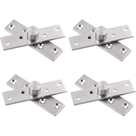 360 Degree Hidden Rotation Door Pivot Hinges 4 PCS Pivot Hinge for Door Thickened Stainless Steel Hinge Wooden Upper Lower Door Hinge for Cabinet Window Door