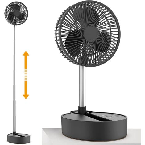 Tinor – Oscillating pedestal fan 10000mAh – Portable battery fan with 20cm blade – 3 speeds, height adjustable – Quiet operation under 40db – For camping, travel, outdoor (1/5)