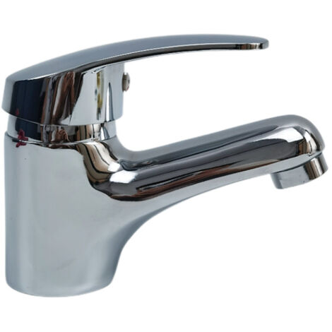 CCYKXA Bathroom Sink Faucet Square Handle Cold and Hot Basin Mixer Tap Single Lever Silver,Zinc Alloy (1/5)