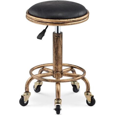 Vintage bar stool, rolling stool, 360° rotating bar stool, height adjustable bar stool 50-64 cm, hairdresser stool, workshop stool, bar table stool (1/5)