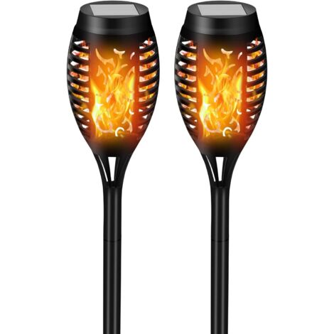 Outdoor Solar Flame Light,2 Pack 12 LED Garden Lights With Realistic Flame Effect,IP65 Waterproof Solar Light,Suitable For Outdoor,Garden,Lawn,Christmas Decoration