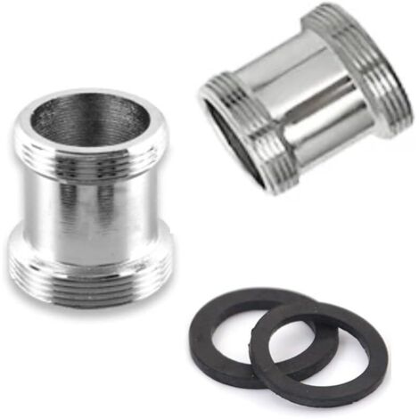 Brass Fitting 2 Pack Brass Faucet Adapter, 22mm Npt Male Thread, Faucet Aerator Connector for Sink Faucet, Water Purifier Adapter (M24 – M22) (1/4)