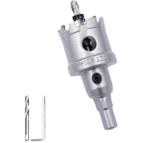 1-3/8" (35mm) Heavy Duty Industrial Grade Carbide Bi-Metal Hole Saw Cuts Hole in Stainless Steel (1/4)
