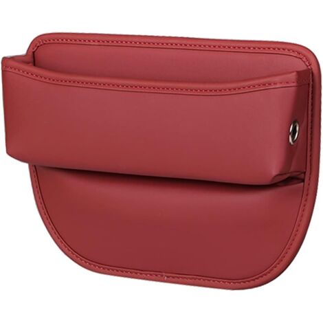Car Organizer, Car Seat Gap Storage, PU Leather Front Seat Console Pocket, for Mobile Phones Keys Cards Glasses Wallets (Red)