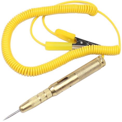 Circuit Tester Pen, Car Automotive Circuit Tester Tester DC 6V 12V 24V Bulb Voltage Test Pen Yellow (1/5)