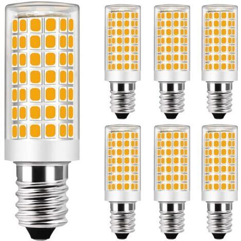 Set of 6 E14 9W LED light bulbs, equivalent to 75W halogen bulb - Warm white 3000K - Not dimmable - AC 220-240V