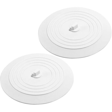 2 Pièces Silicone lavabo Bouchon,Bouchons de vidange universels en Caoutchouc siliconé pour Cuisines salles de Bains blanchisseries (Blanc) (1/5)