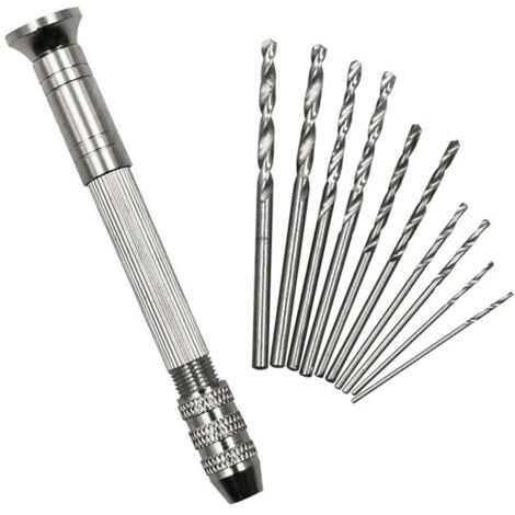CCYKXA 10 Pcs Mini Hand Drill Twist Drill Bits, for Resin Casting Silicone Light Wood, Soft Plastic, Jewelry, Models, DIY Pendants and Decorative Accessories (1/5)