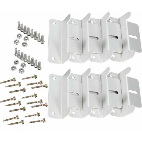 Lot de 2 systèmes de fixation en forme de Z pour montage de panneau solaire, pour caravane, bateau, voiture, camion, domicile, montage hors-réseau sur le toit (8 supports au total)