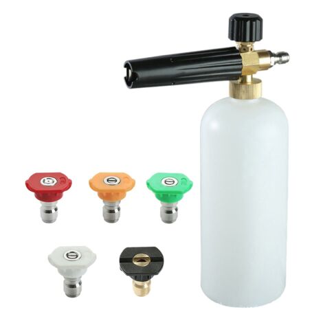 CCYKXA Foam Cannon with 1/4" Quick Connector, 1 Liter, 5 Nozzle Tips for Pressure Washer (1/5)