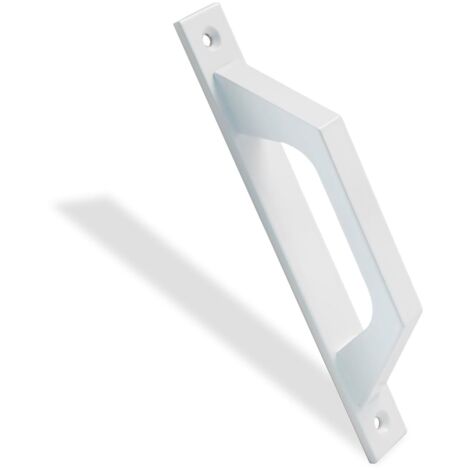 Straight door handle in aluminium  Handle for sliding or hinged doors  198 x 25 x 40 mm  Functional and comfortable straight handle  White colour