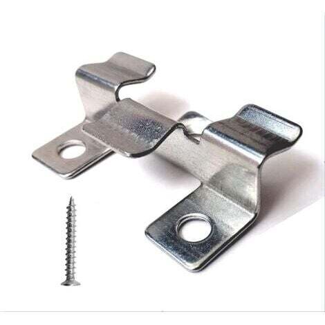 Pack of 100 composite decking fixing clips with stainless steel screws (height 1 cm)