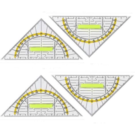 CCYKXA 4pcs Set Square with 16cm Handle, Flexible Geo Circle Template, Triangle Ruler, Primary School Set Square, for Use in School Office (1/5)