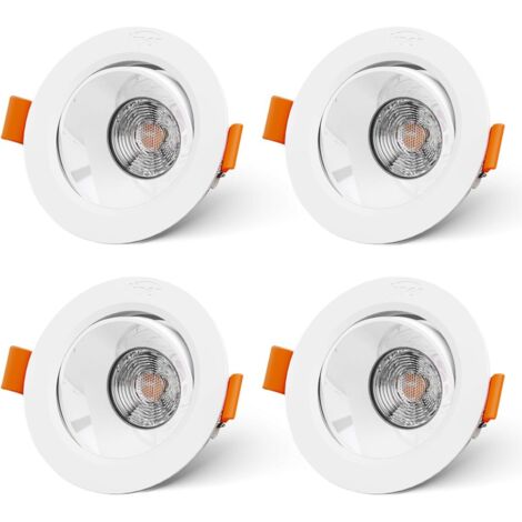 Set of 4 Extra Flat Recessed LED Spotlights 7W Bathroom Spotlights LED Recessed Neutral White 4000K 700LM for Recessed Ceiling Kitchen Recessed Lighting Living Room Hallway