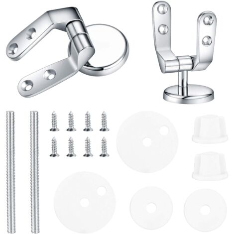 Tinor – Toilet seat hinge replacement kit – High quality zinc alloy – For wood and resin toilet seats – 2 pcs (1/5)