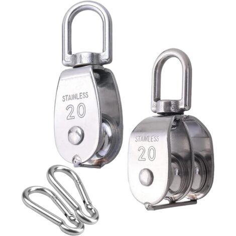 2pcs Wire Rope Pulley, 304 Stainless Steel Pulley, Sheave, Load Capacity 75kg for Lifting Rope, Ship
