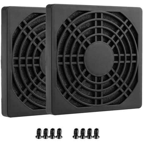 Tinor – Slot cover with screws and fan cover with ultra-fine dust filter – 2 filter boxes 80 x 80 mm – 89% dust removal rate – For 12 cm fans (1/4)