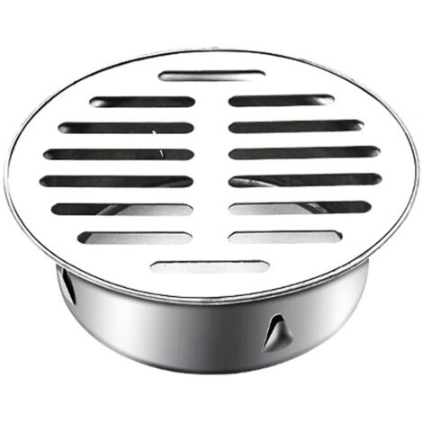 Stainless Steel Floor Drain Round Anti-blocking Floor Drain for Balcony, Floor Drain Cover(110mm Flat Mouth)