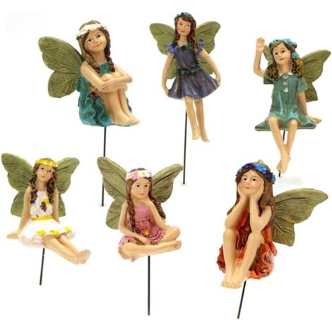 Fairy Garden - Set of 6 miniature fairy figurines for outdoor or home decoration