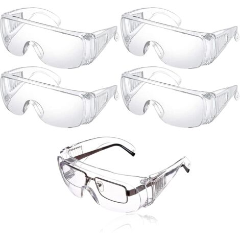 5 Pieces Safety Goggles Against Droplets Eye Protection Dust Goggles Clear Anti-Fog Safety Goggles For Daily Use, DIY, Laboratory, Welding, Grinding