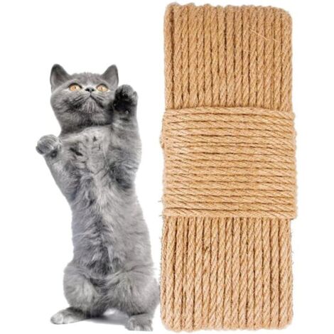 Sisal Rope for Cat Tree, 6mm Cat Tree Rope, Twine for Cats Scratching Post, 20m Jute Rope for Cat Scratch Pillar Repair and Replacement, Garden and Home DIY Decoration