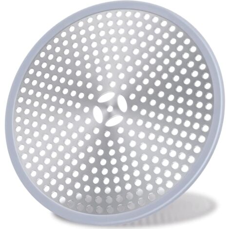 Shower Drain, Hair Filter, Shower Drain Filter, Shower Anti Hair Grate, Drain Cover Sink Filter, Shower Drain Hair Catcher - Silver Stainless Steel and Silicone