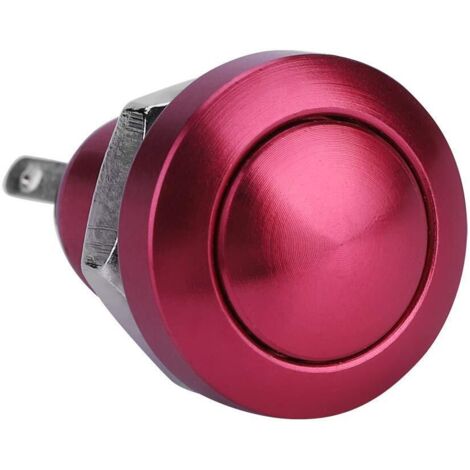 Momentary Push Button, 1A 24V 8mm Momentary Push Button Power Switch Zinc-Aluminum Alloy Waterproof Mini Car(Red) (1/5)