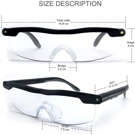 Lunettes de Lecture - Loupe de Vision puissante avec lumière LED, grossissement de 160%, pour Lecture,Tous Les Travaux de Précision,Réparations,Couture, Montres et Artisanat