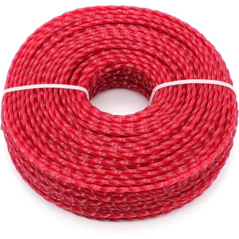 Universal String Trimmer Line, 3.0mm Nylon Trimmer Line, Heavy Duty Brush Cutter Nylon Line for Bump Head Garden Lawn Mowers (Twist, 3mm x 56m)
