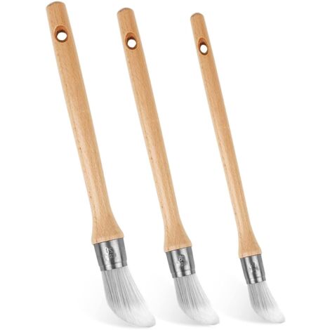 Piece Professional Round Wall Paint Brush Set, Wooden Round Paint Brushes with Synthetic Fiber Bristles, Thumb Band Brush for Enamels, Stains, Primers, Varnishes (15mm, 18mm, 21mm) (1/5)