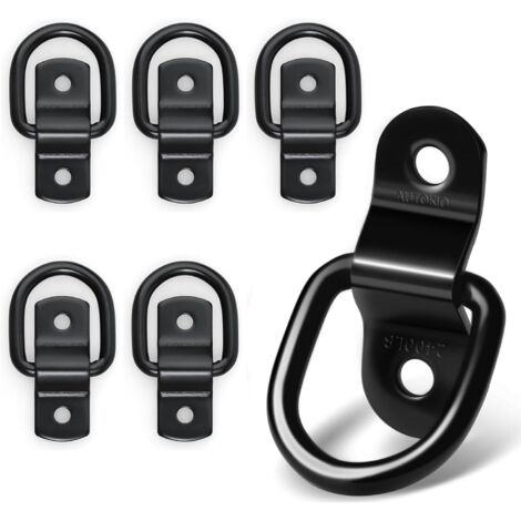 CCYKXA 6Pcs Trailer Tie Down Eyes D-Ring Trailer Accessories Max Load 400kg Lashing Eyes with Screws and Bracket Stainless Steel for Securing Trailer (1/4)