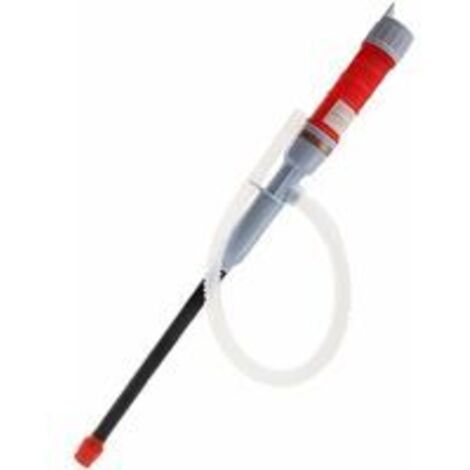 Rouge Electrique Pompe à Siphon de Transfert Batterie Liquide l'eau Pompe à Piles Tuyau de Siphon Essence Gaz Carburant Pompe Main Aspiration